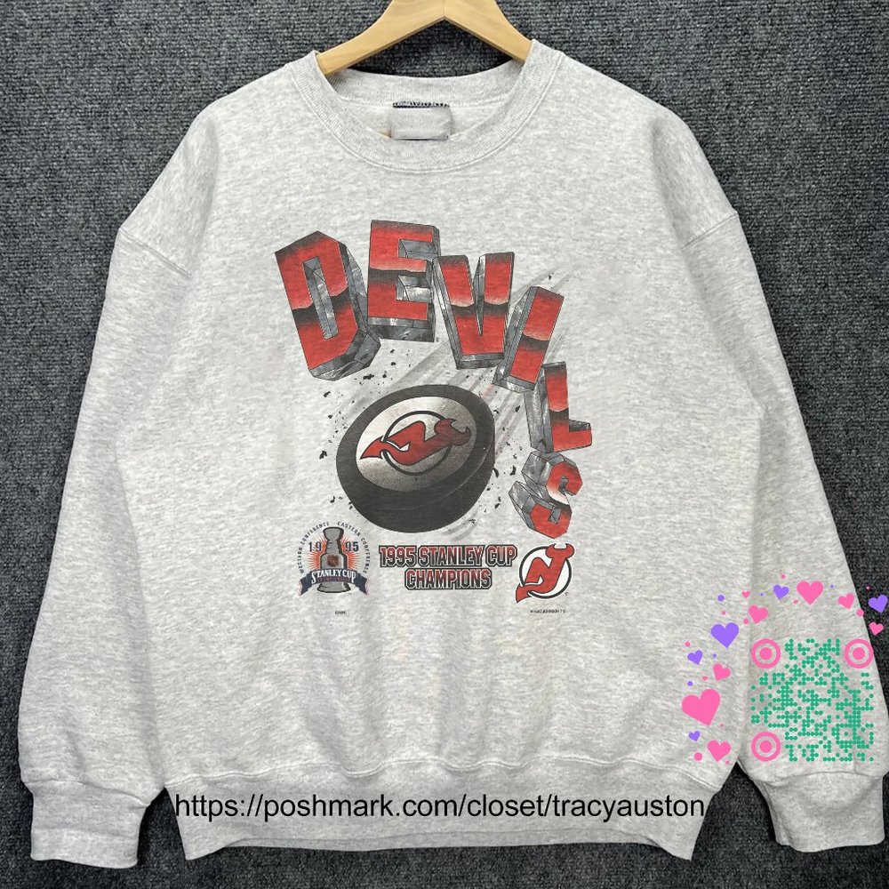 Vintage New Jersey Devils Hockey 1995 Stanley Cup Champions NHL Sweatshirt Shirt